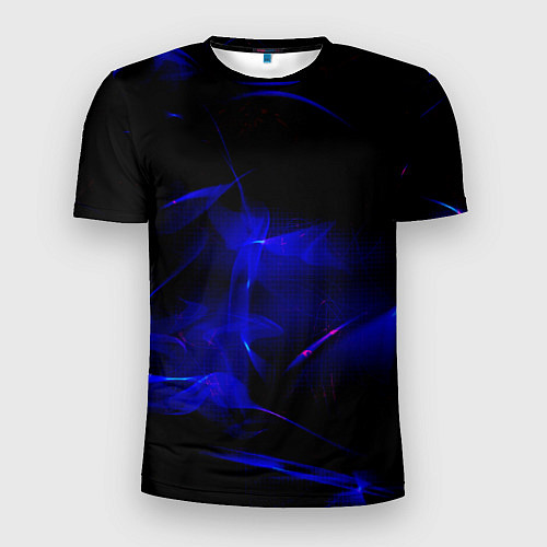 Мужская спорт-футболка Синий дым узоры / 3D-принт – фото 1