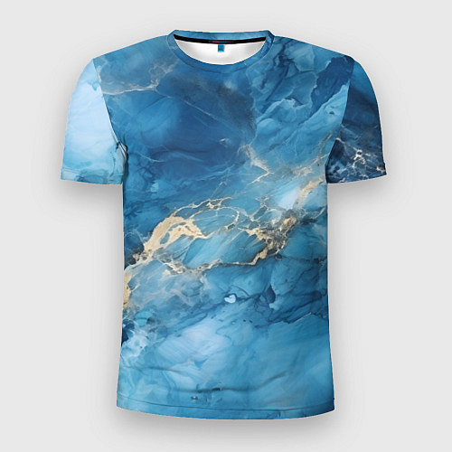 Мужская спорт-футболка Синий мрамор / 3D-принт – фото 1