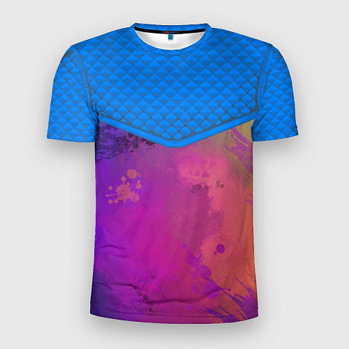 Мужская спорт-футболка Кляксы и цветной туман / 3D-принт – фото 1