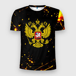 Футболка спортивная мужская СССР жёлтые краски, цвет: 3D-принт