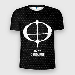 Мужская спорт-футболка Ozzy Osbourne glitch на темном фоне