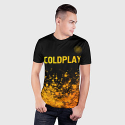 Футболка спортивная мужская Coldplay - gold gradient посередине, цвет: 3D-принт — фото 2