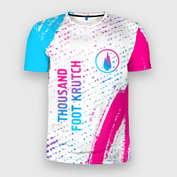 Мужская спорт-футболка Thousand Foot Krutch neon gradient style вертикаль