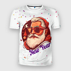 Мужская спорт-футболка Санта в очках