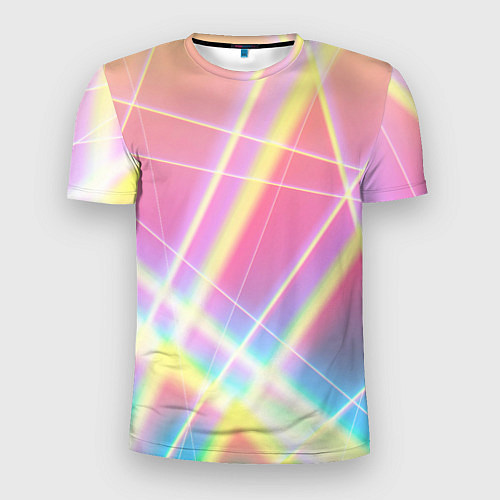 Мужская спорт-футболка Хаотичные неоновые линии / 3D-принт – фото 1