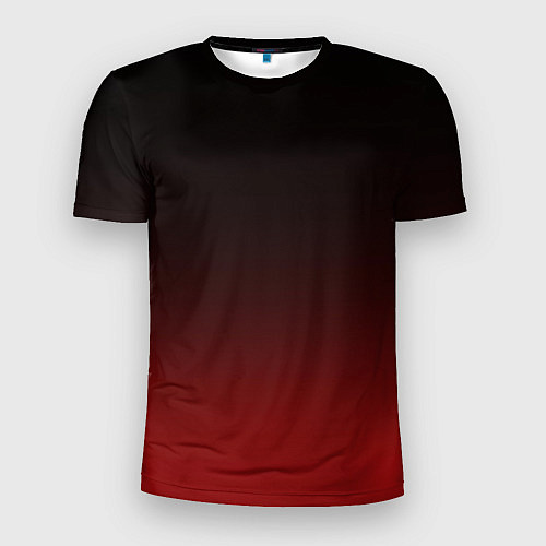 Мужская спорт-футболка Градиент от тёмного до тёмно красного / 3D-принт – фото 1