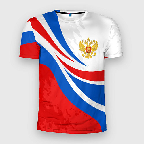 Мужская спорт-футболка Россия - спортивная униформа / 3D-принт – фото 1
