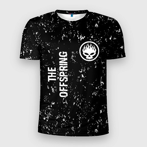 Мужская спорт-футболка The Offspring glitch на темном фоне вертикально / 3D-принт – фото 1