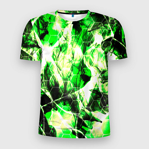 Мужская спорт-футболка Зелёные узоры джунгли / 3D-принт – фото 1