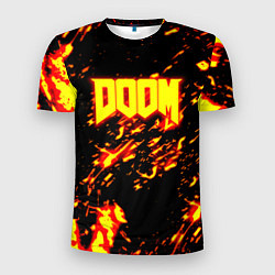 Мужская спорт-футболка Doom огненный стиль ад марса