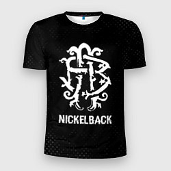 Мужская спорт-футболка Nickelback glitch на темном фоне
