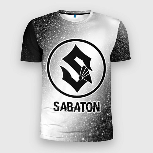 Мужская спорт-футболка Sabaton glitch на светлом фоне / 3D-принт – фото 1