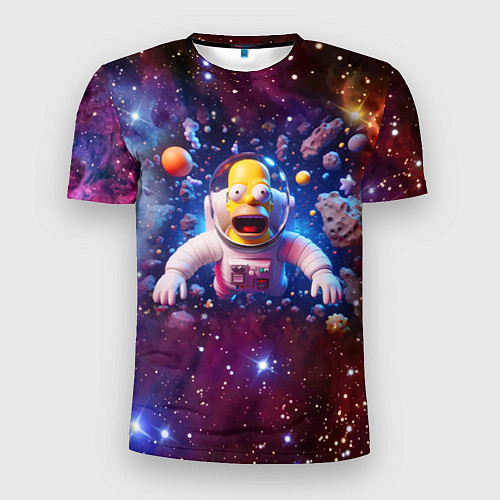 Мужская спорт-футболка Homer Simpson in space - ai art / 3D-принт – фото 1