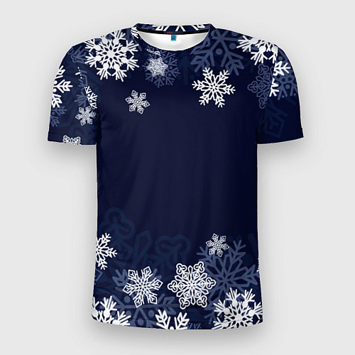 Мужская спорт-футболка Воздушные снежинки / 3D-принт – фото 1