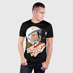 Футболка спортивная мужская Юрий Гагарин первый космонавт, цвет: 3D-принт — фото 2