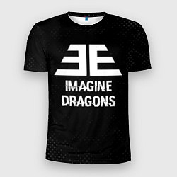 Мужская спорт-футболка Imagine Dragons glitch на темном фоне