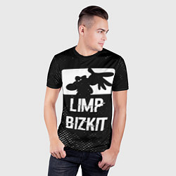 Футболка спортивная мужская Limp Bizkit glitch на темном фоне, цвет: 3D-принт — фото 2