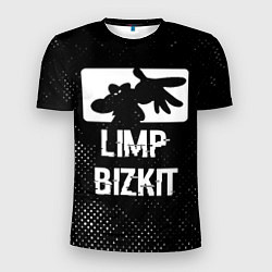 Футболка спортивная мужская Limp Bizkit glitch на темном фоне, цвет: 3D-принт