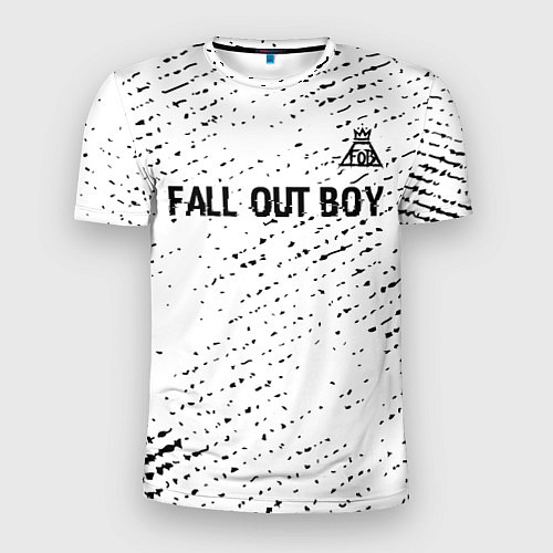 Мужская спорт-футболка Fall Out Boy glitch на светлом фоне посередине / 3D-принт – фото 1