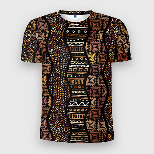 Мужская спорт-футболка Волнистый этнический орнамент / 3D-принт – фото 1