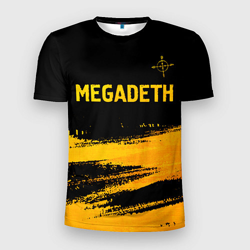 Мужская спорт-футболка Megadeth - gold gradient посередине / 3D-принт – фото 1