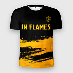 Мужская спорт-футболка In Flames - gold gradient посередине