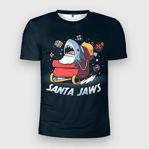 Мужская спорт-футболка Santa Jaws / 3D-принт – фото 1