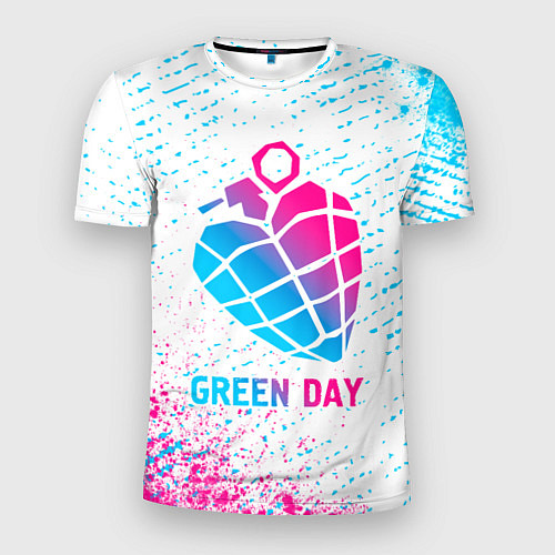 Мужская спорт-футболка Green Day neon gradient style / 3D-принт – фото 1