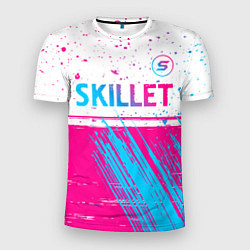 Футболка спортивная мужская Skillet neon gradient style посередине, цвет: 3D-принт