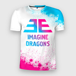 Мужская спорт-футболка Imagine Dragons neon gradient style