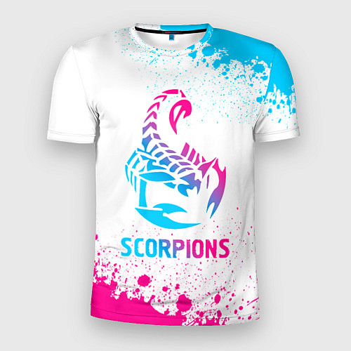 Мужская спорт-футболка Scorpions neon gradient style / 3D-принт – фото 1