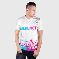 Футболка спортивная мужская Behemoth neon gradient style посередине, цвет: 3D-принт — фото 2