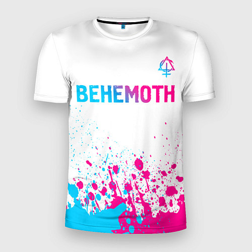 Мужская спорт-футболка Behemoth neon gradient style посередине / 3D-принт – фото 1