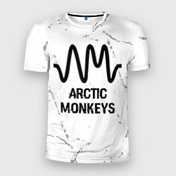 Мужская спорт-футболка Arctic Monkeys glitch на светлом фоне