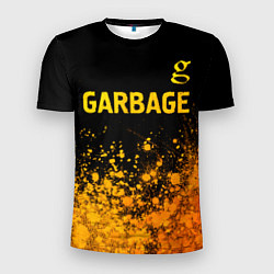 Мужская спорт-футболка Garbage - gold gradient посередине