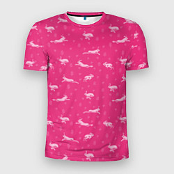 Мужская спорт-футболка Розовые зайцы