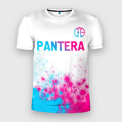 Мужская спорт-футболка Pantera neon gradient style посередине / 3D-принт – фото 1