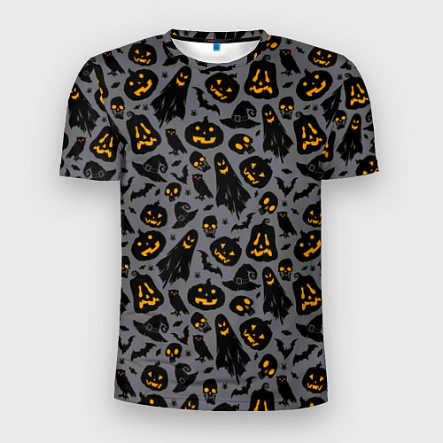 Мужская спорт-футболка Праздничный узор хэллоуина / 3D-принт – фото 1