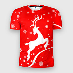 Футболка спортивная мужская Christmas deer, цвет: 3D-принт