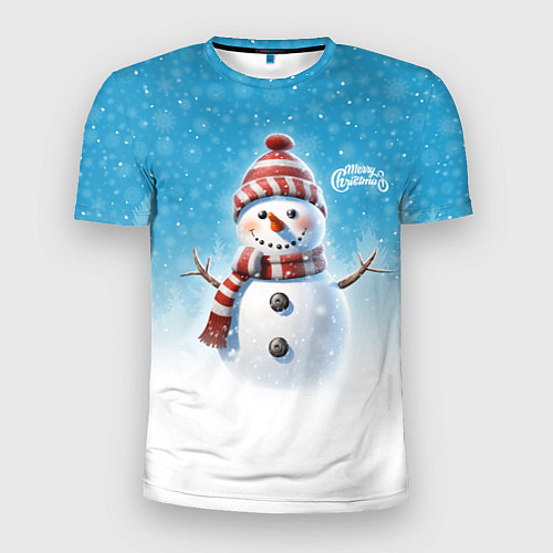 Мужская спорт-футболка Веселый снеговичок / 3D-принт – фото 1