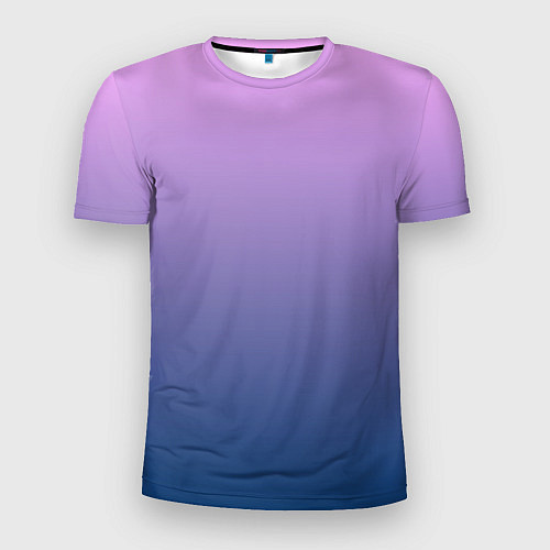 Мужская спорт-футболка Рассвет розовый и синий градиент 3d / 3D-принт – фото 1