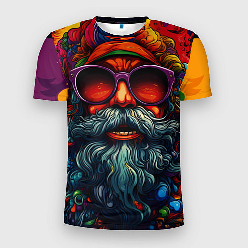 Мужская спорт-футболка Хайповый дед Мороз / 3D-принт – фото 1