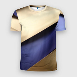 Футболка спортивная мужская Фиолетовая вставка на золотом фоне, цвет: 3D-принт