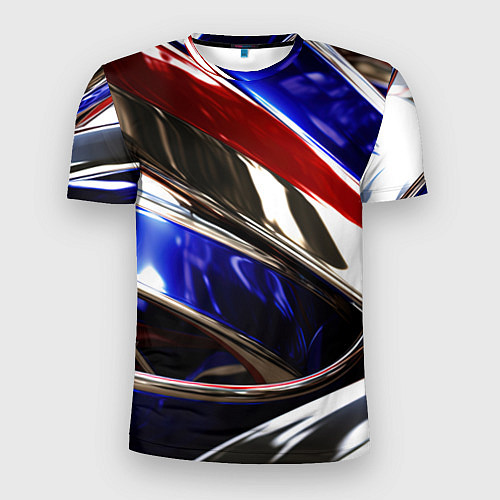Мужская спорт-футболка Металлические абстрактные вставки / 3D-принт – фото 1