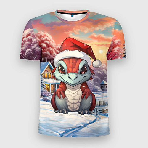 Мужская спорт-футболка Дракоша 2024 новогодний символ года / 3D-принт – фото 1