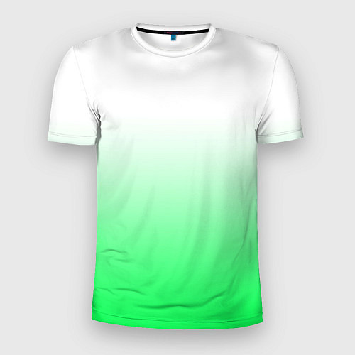 Мужская спорт-футболка Градиент бело-зелёный / 3D-принт – фото 1
