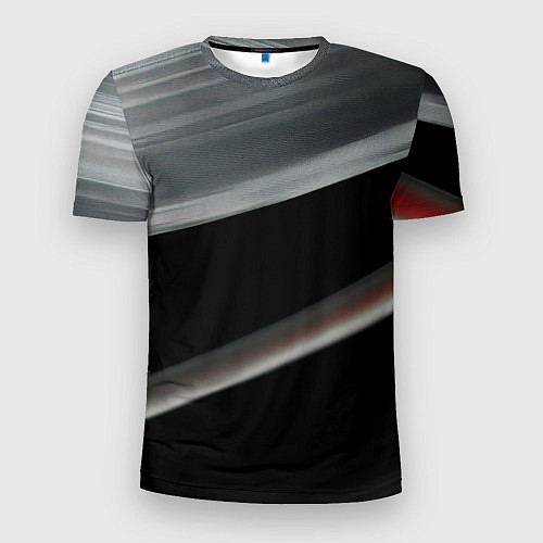 Мужская спорт-футболка Black grey abstract / 3D-принт – фото 1