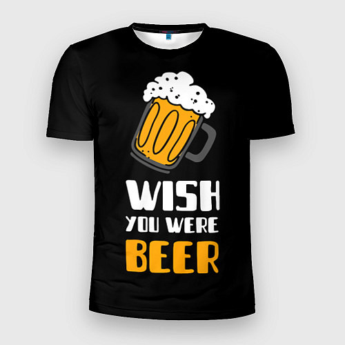 Мужская спорт-футболка Wish you were beer / 3D-принт – фото 1