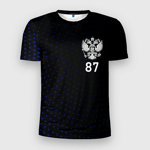 Мужская спорт-футболка Республика Коми - синие крапинки / 3D-принт – фото 1