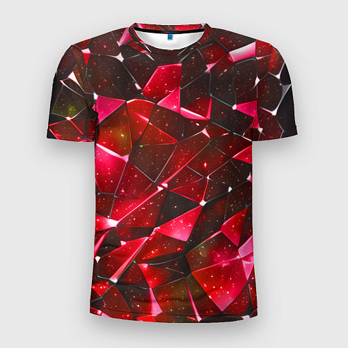 Мужская спорт-футболка Красное разбитое стекло / 3D-принт – фото 1